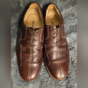 Johnston & MurphySz 8.5M  Brown Leather Oxford Derby Bicycle Brown Lace Shoes